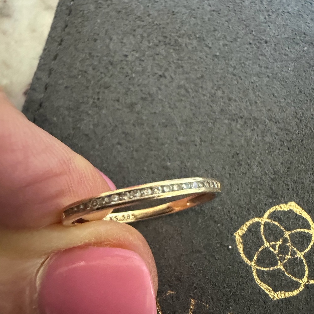 Kendra Scott Gold Ring with Channel set Diamonds - Picture 2 of 6